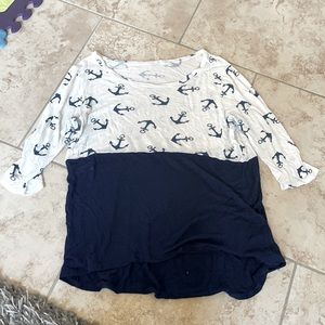Anchor 3/4 sleeve shirt